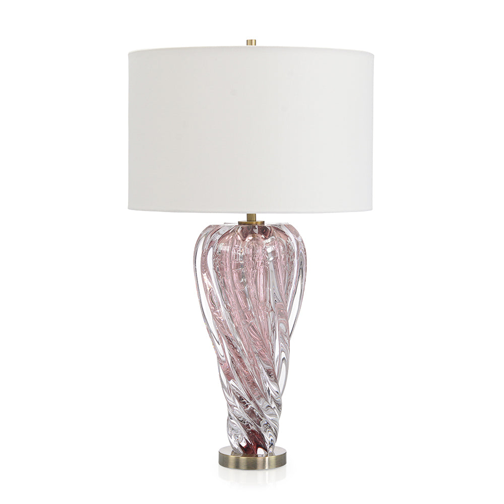 Rose Pink Art Glass Table Lamp