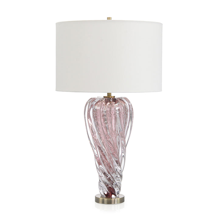 Rose Pink Art Glass Table Lamp