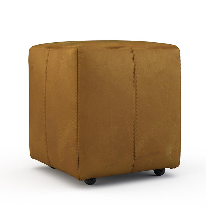 Elliott Caster Leather Ottoman
