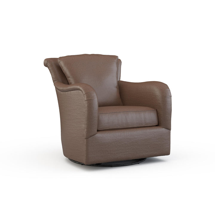 Dalton Leather Swivel Gilder Chair