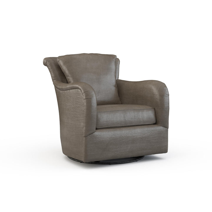 Dalton Leather Swivel Gilder Chair