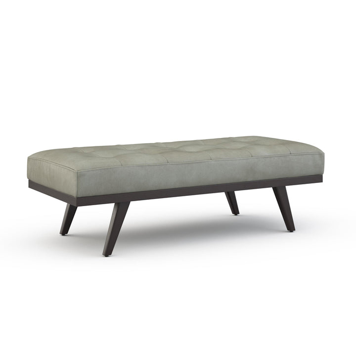 Drew Leather Button Tufted Ottoman