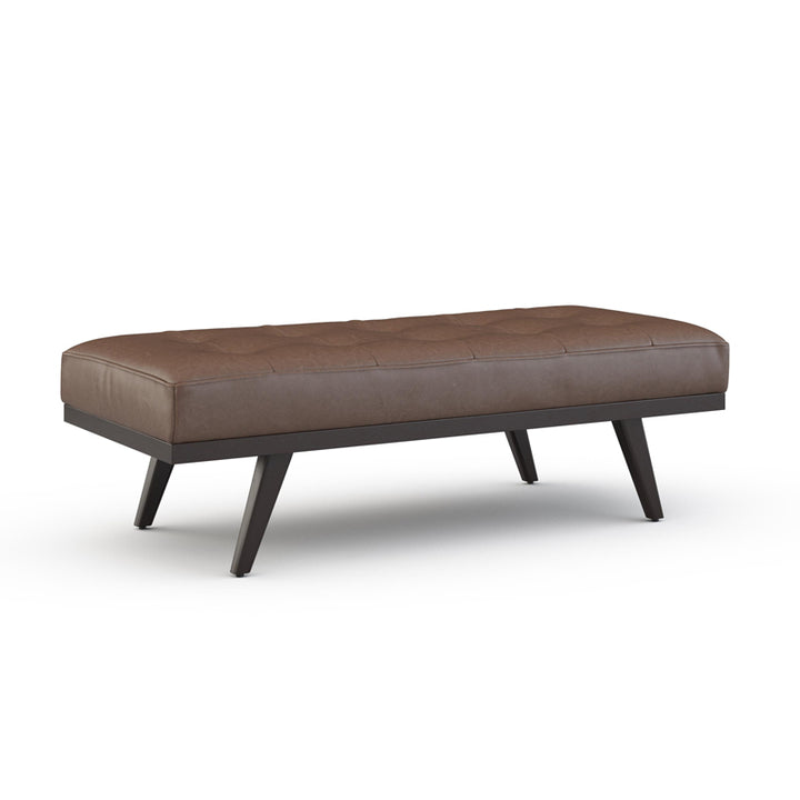 Drew Leather Button Tufted Ottoman