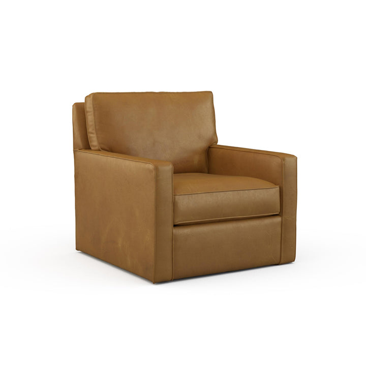 Ramsey Leather Swivel Gilder Chair