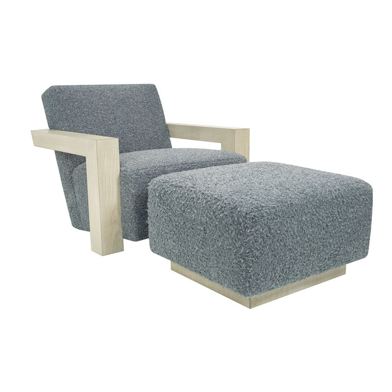 Leon (Wood Arm) Chair and Ottoman