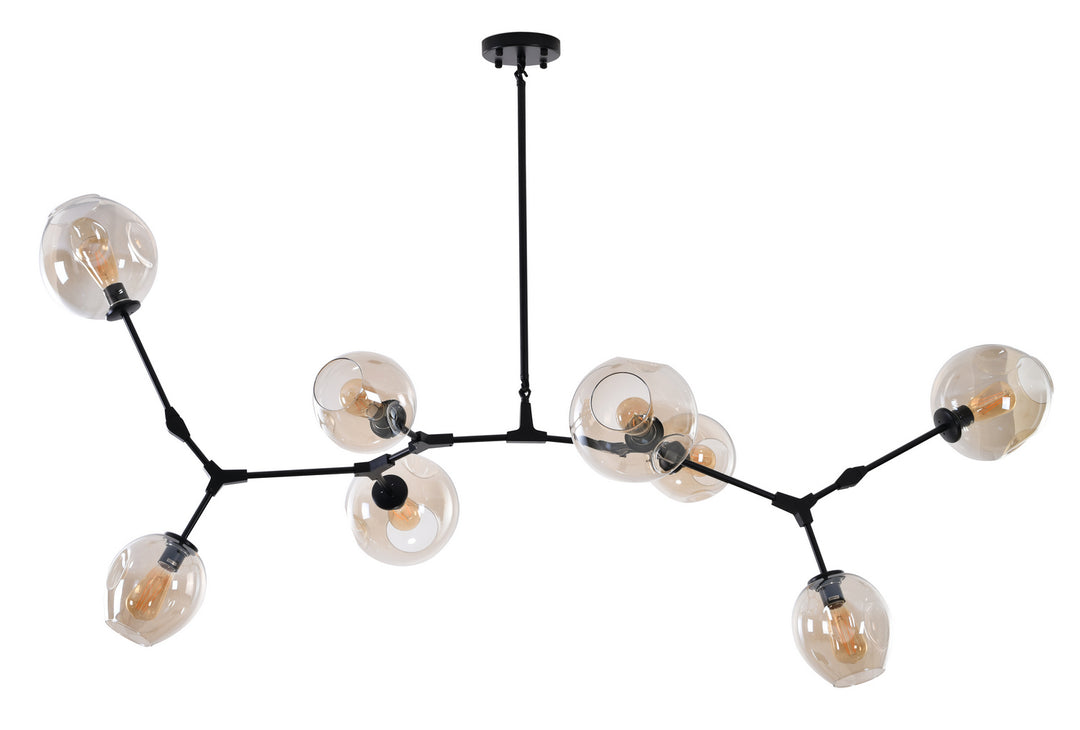 MA11XBLK-AMB Eight Light Chandelier