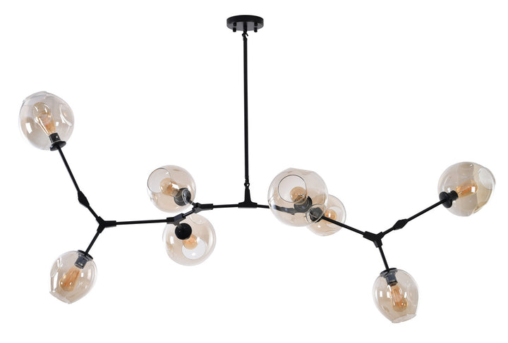 MA11XBLK-AMB Eight Light Chandelier