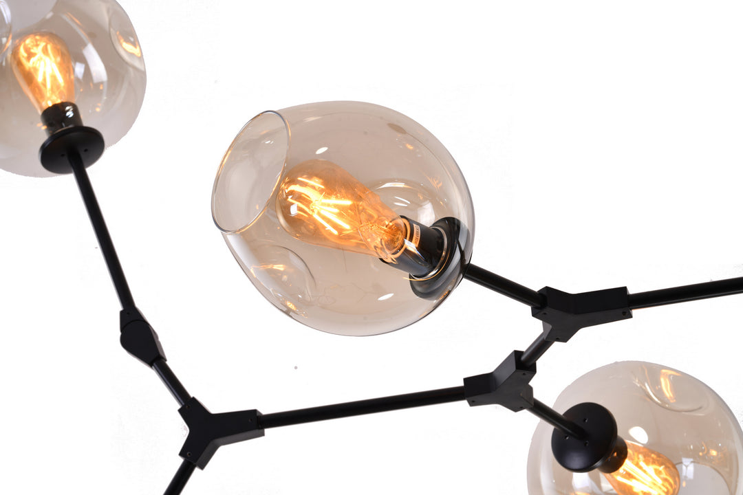 MA11XBLK-AMB Eight Light Chandelier