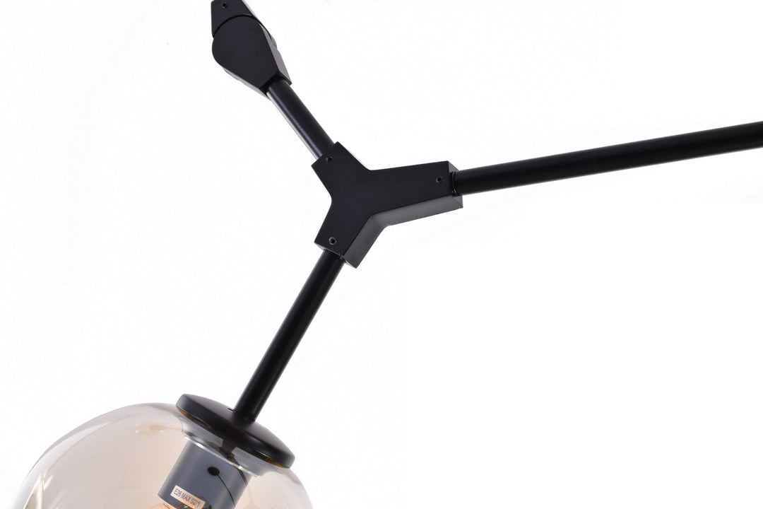 MA11XBLK-AMB Eight Light Chandelier