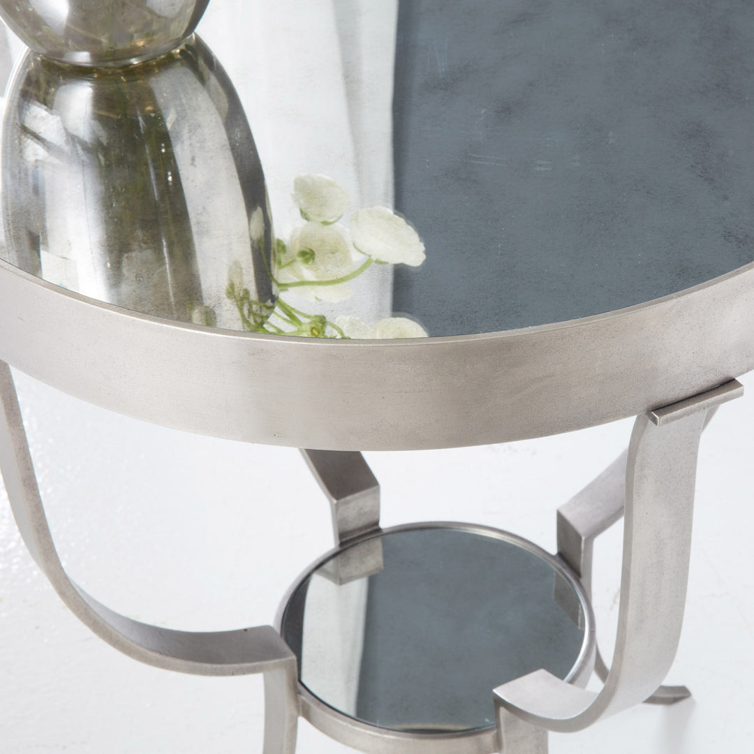 Small Gueridon Table-Antique Aluminum