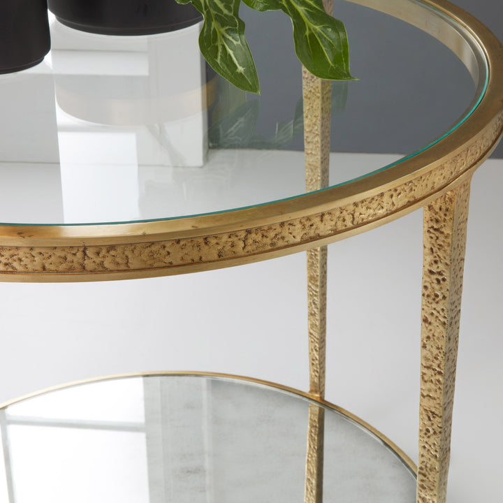Sculpture Round Table-Antique Brass