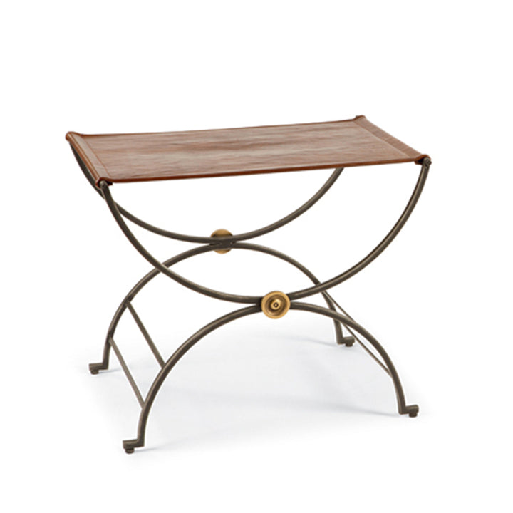 Niles Bench With Leather Seat