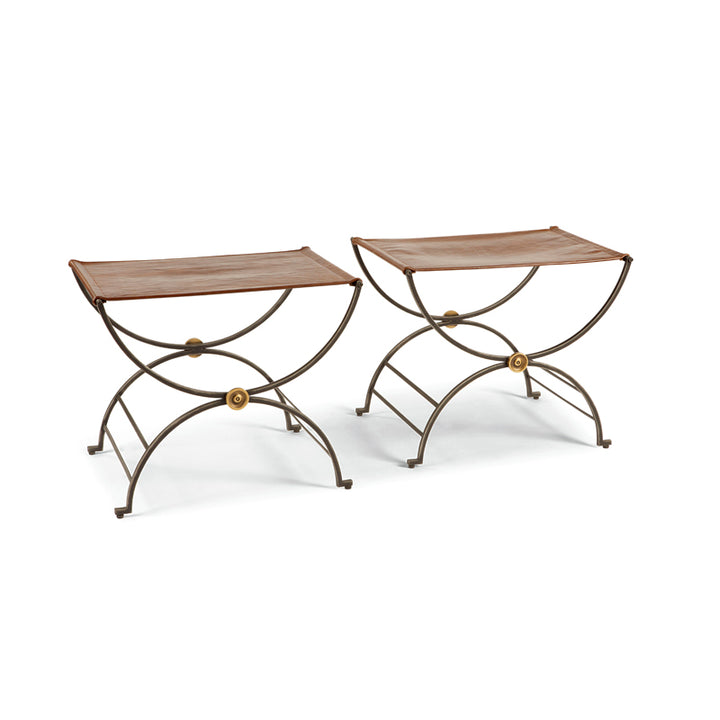 Niles Bench With Leather Seat