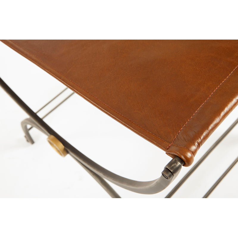 Niles Bench With Leather Seat