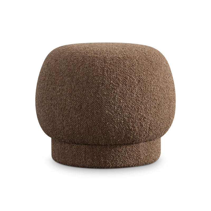Brown textured ottoman on a white background
