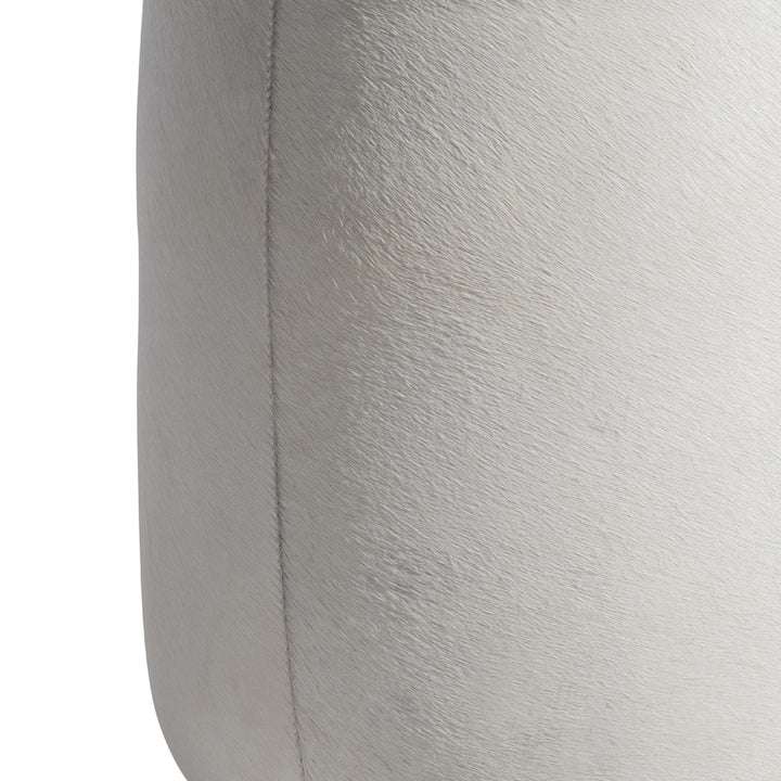 Ash Leather Ottoman