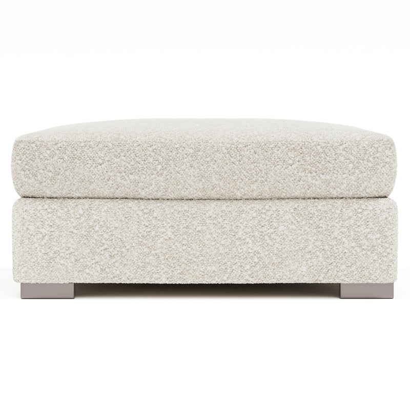 Helena Fabric Bumper Ottoman Metal Foot