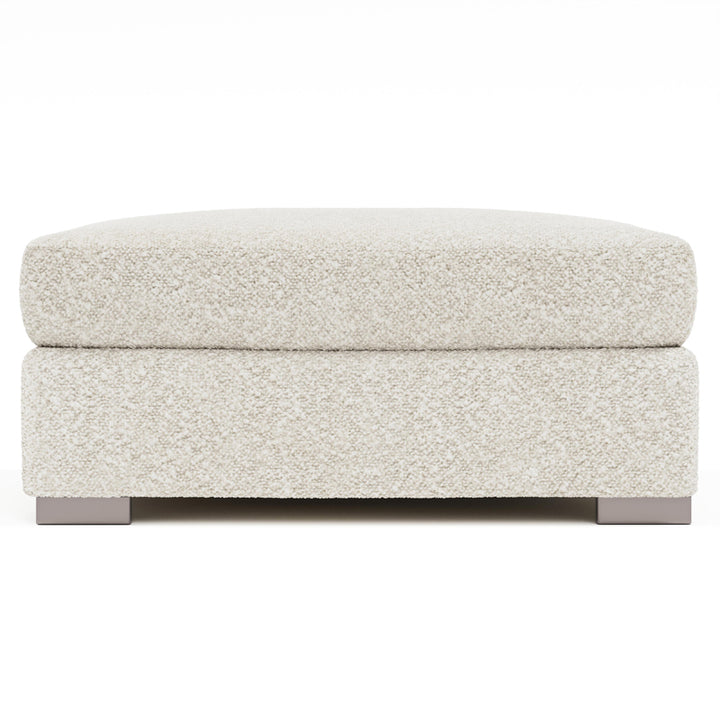 Helena Fabric Bumper Ottoman Metal Foot