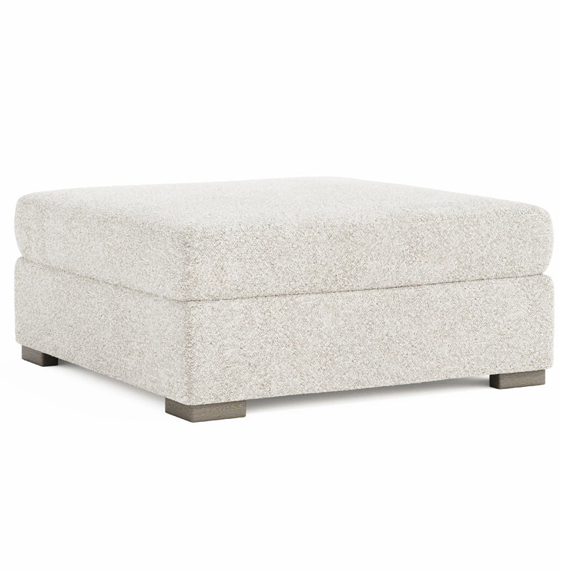 Helena Fabric Ottoman Wood Foot
