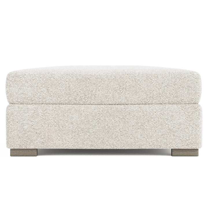 Helena Fabric Ottoman Wood Foot