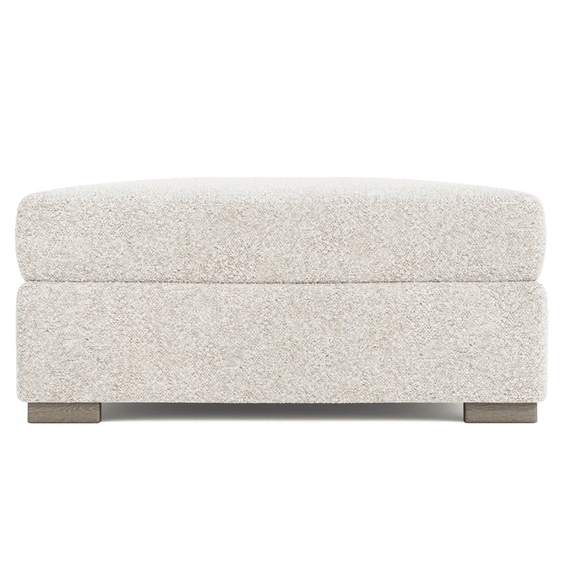 Helena Fabric Bumper Ottoman Wood Foot
