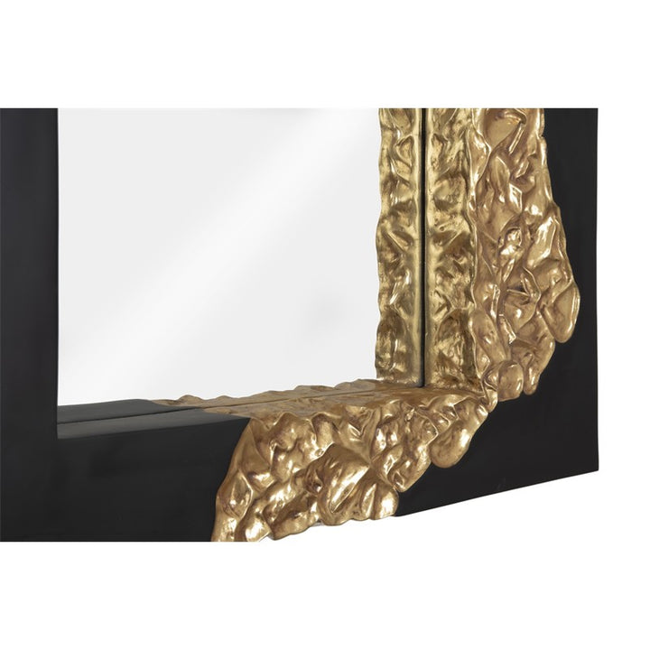 Mercury Mirror, Square, Black, Gold Leaf