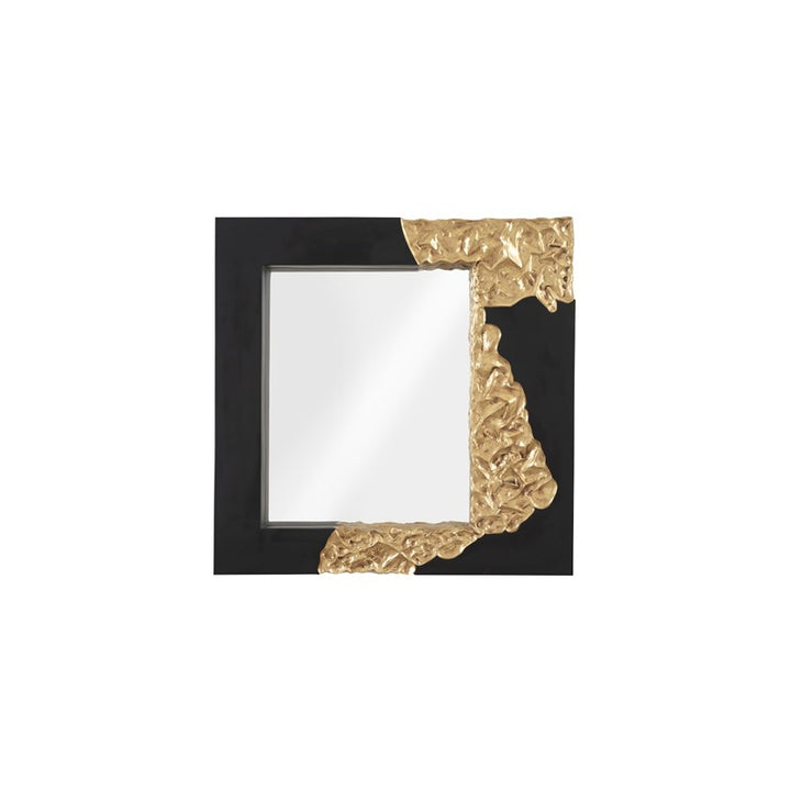 Mercury Mirror, Square, Black, Gold Leaf