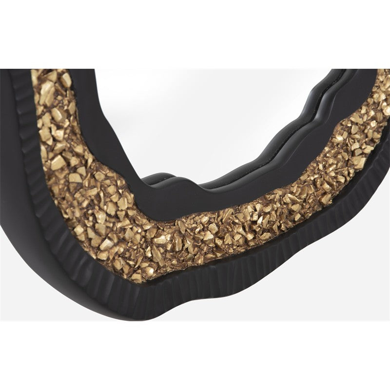 Geode Mirror, Black And Gold
