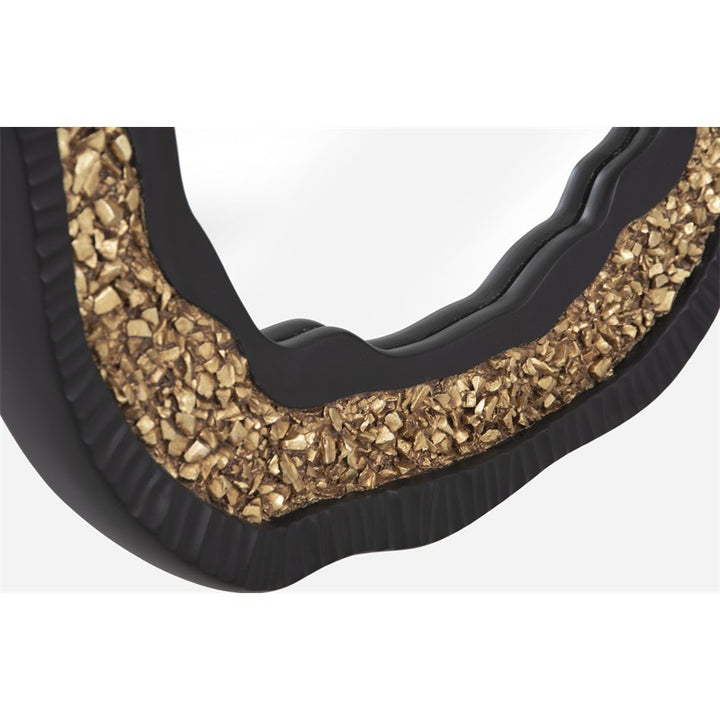 Geode Mirror, Black And Gold