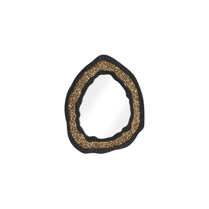 Geode Mirror, Black And Gold