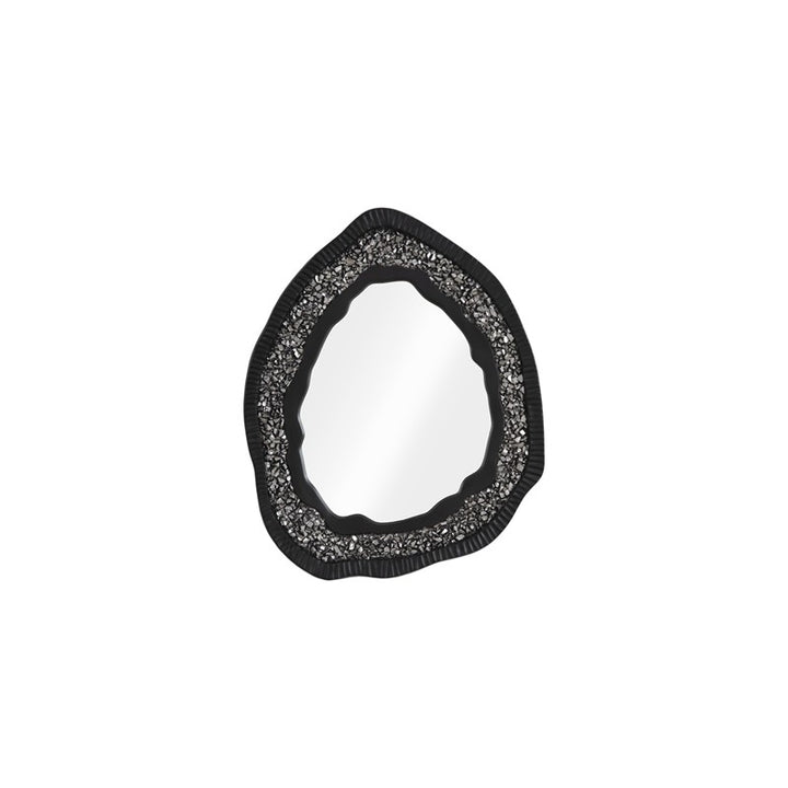 Geode Mirror, Black And Silver