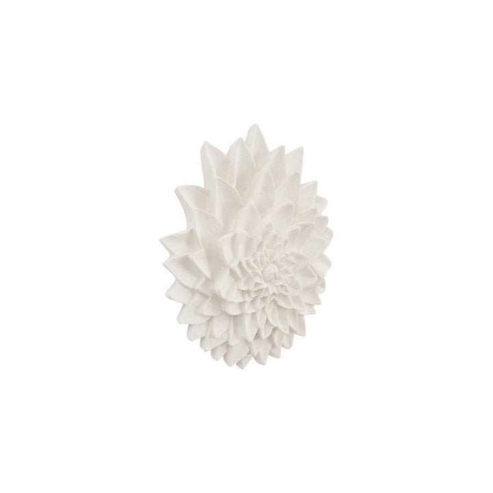 Dahlia Flower Wall Art, White Stone
