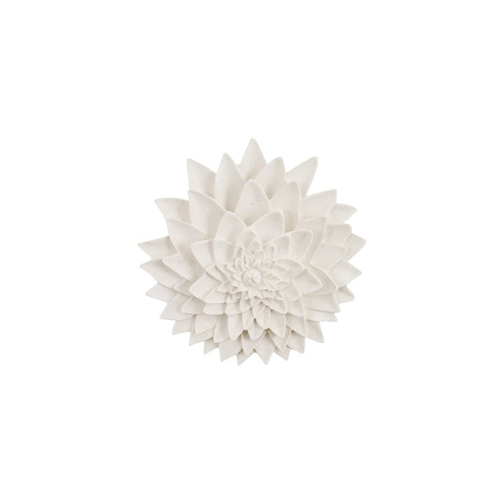 Dahlia Flower Wall Art, White Stone
