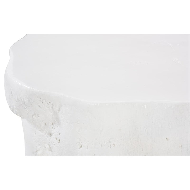 Log Coffee Table, Gel Coat White