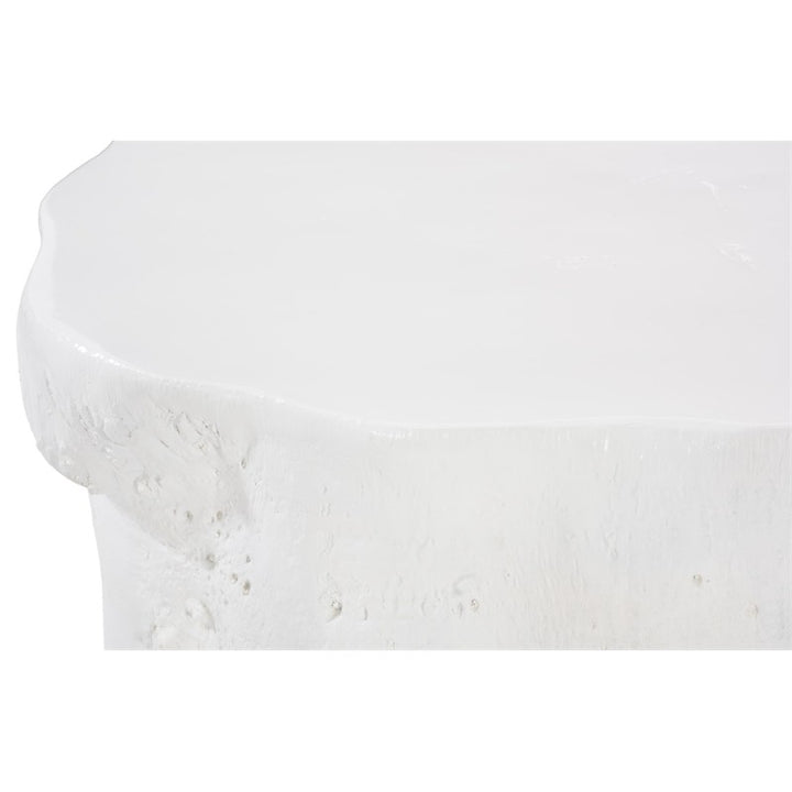Log Coffee Table, Gel Coat White