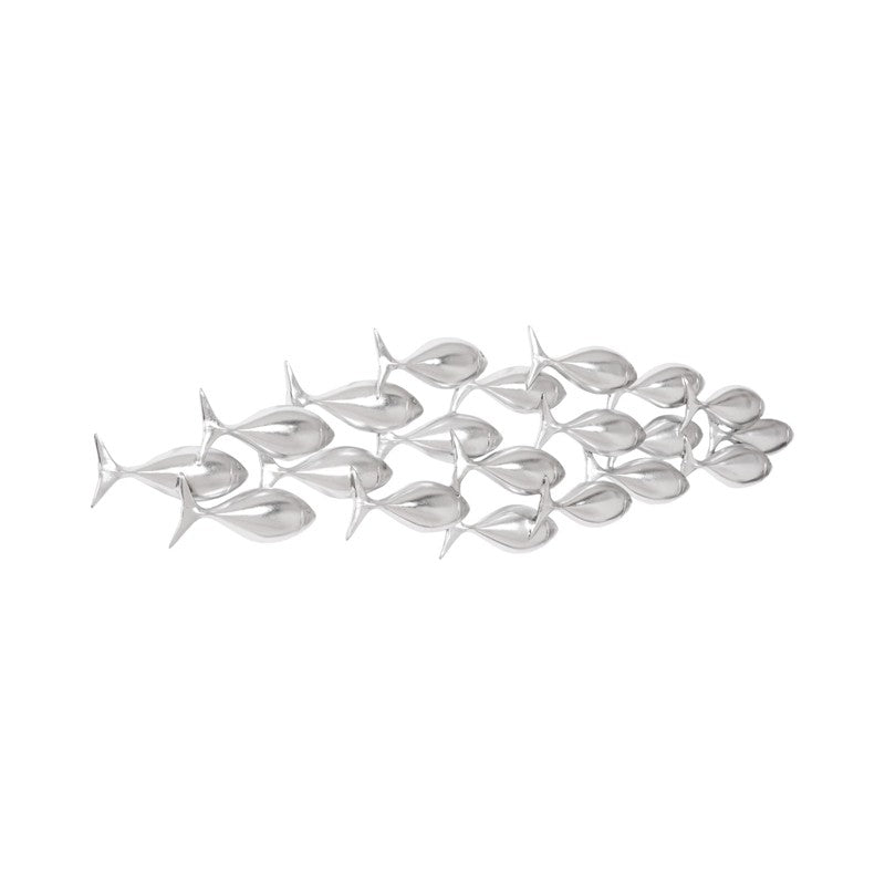 School of Fish Wall Art, Silver Leaf