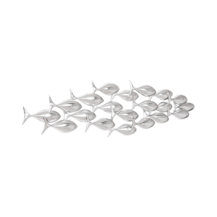 School of Fish Wall Art, Silver Leaf