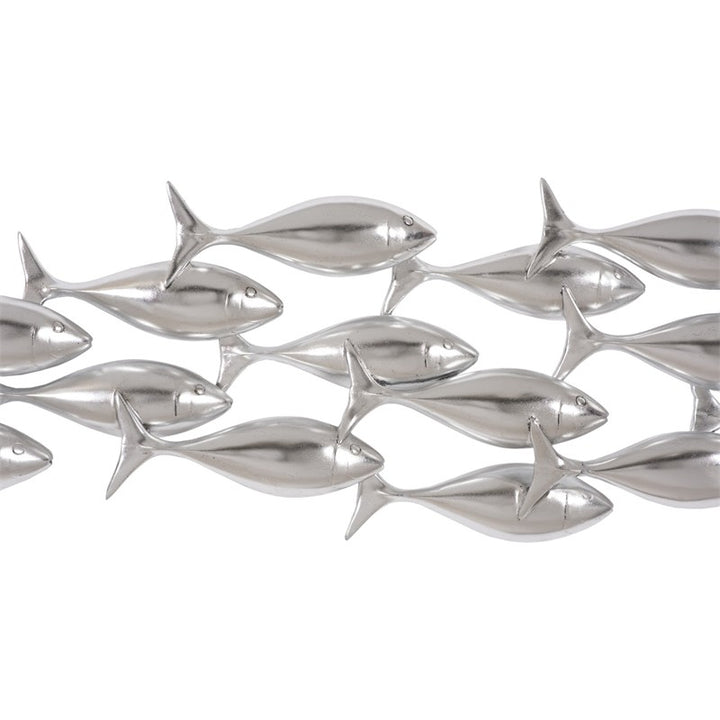 School of Fish Wall Art, Silver Leaf