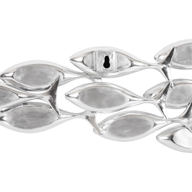 School of Fish Wall Art, Silver Leaf