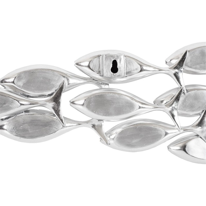 School of Fish Wall Art, Silver Leaf
