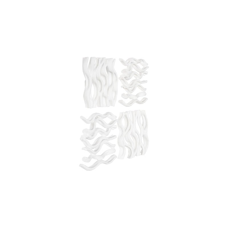 Vine Wall Tile, Matte White, Set of 4