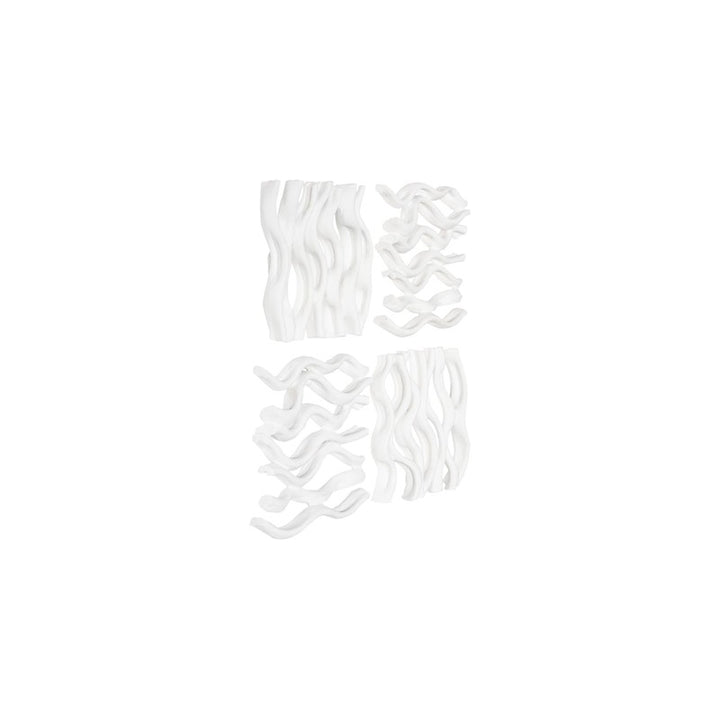 Vine Wall Tile, Matte White, Set of 4