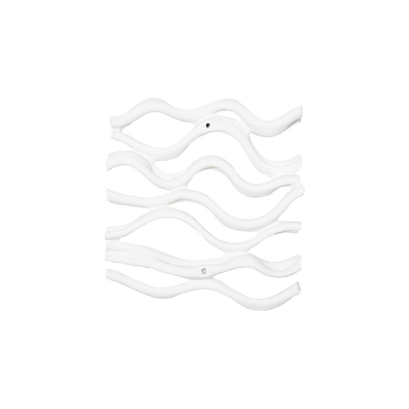 Vine Wall Tile, Matte White, Set of 4