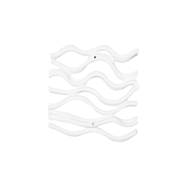 Vine Wall Tile, Matte White, Set of 4