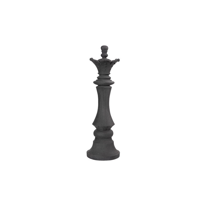 Queen Chess Sculpture, Cast Stone Black