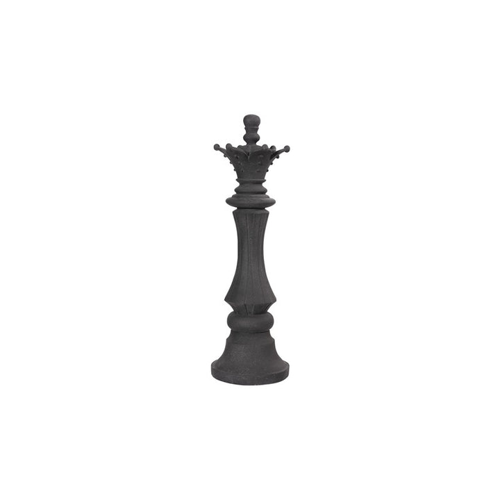 Queen Chess Sculpture, Cast Stone Black