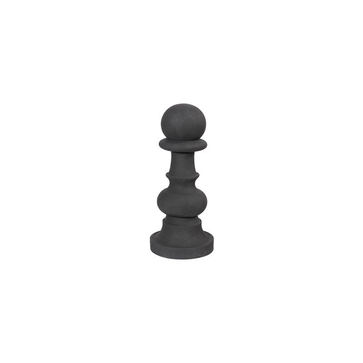 Pawn Chess Sculpture, Cast Stone Black