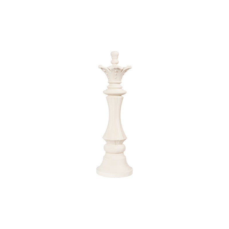 Queen Chess Sculpture, Cast Stone White