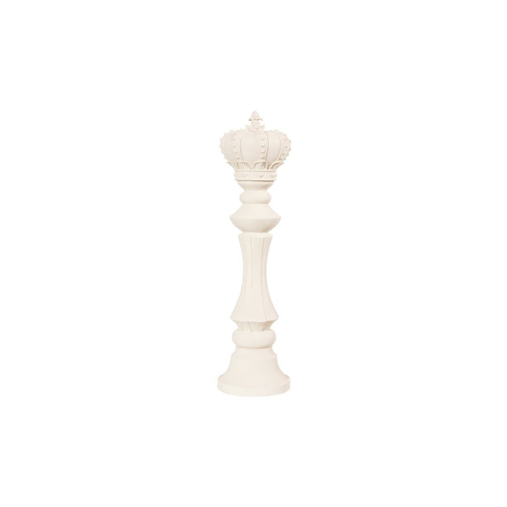 King Chess Sculpture, Cast Stone White