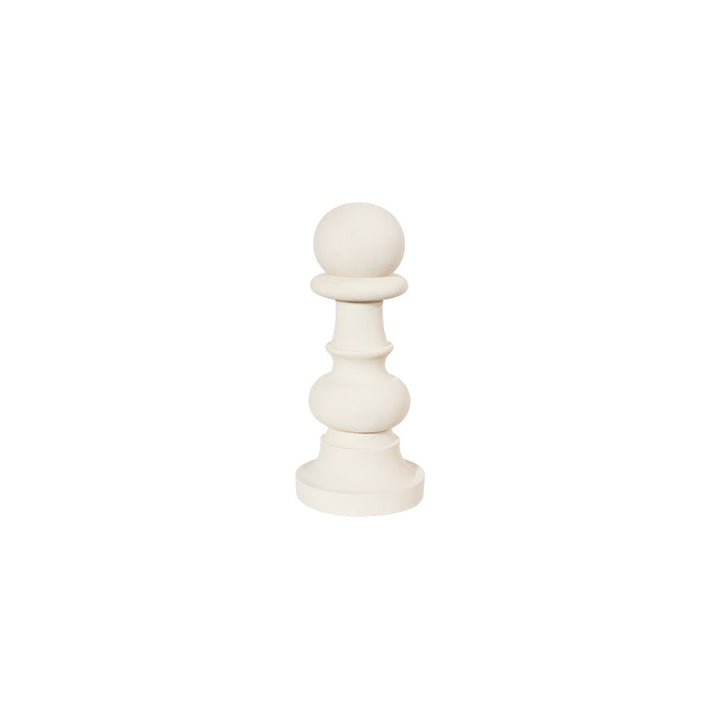 Pawn Chess Sculpture, Cast Stone White